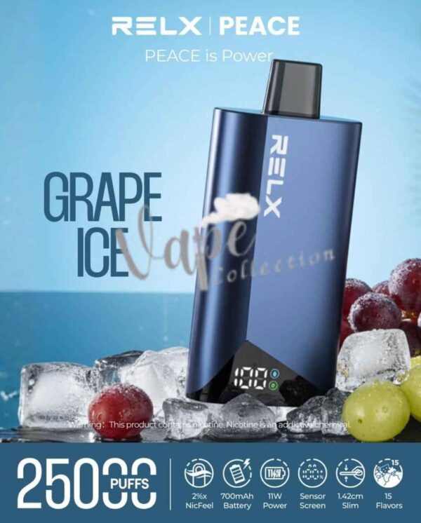 RELX Peace 25k puffs 20MG Disposable Vape in Dubai - Buy Now-Grape-Ice