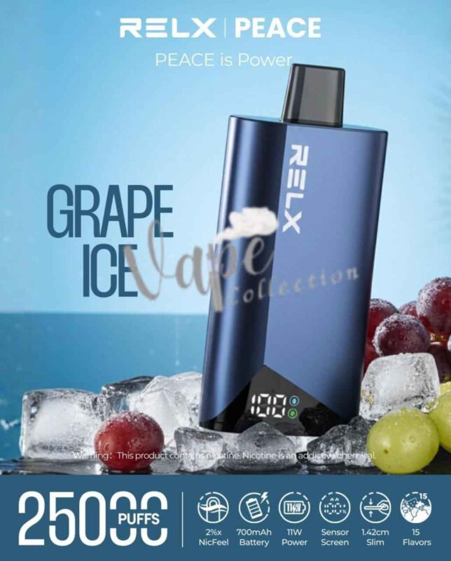 RELX Peace 25k puffs 20MG Disposable Vape in Dubai - Buy Now-Grape-Ice