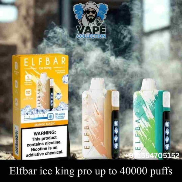 Elfbar ice king pro up to 40000 puffs 50mg nicotine ice control disposable vape (1)