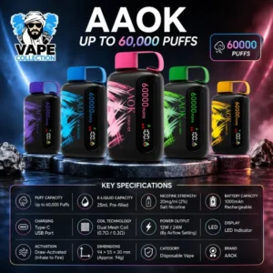 AAOK 60000 Puffs 20MG Disposable Vape in Dubai